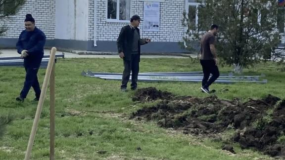 В ауле Эдельбай началось благоустройство общественной территории