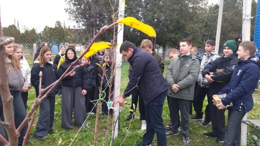 В станице Барсуковской на Ставрополье школьники высадили 480 деревьев за 3 месяца