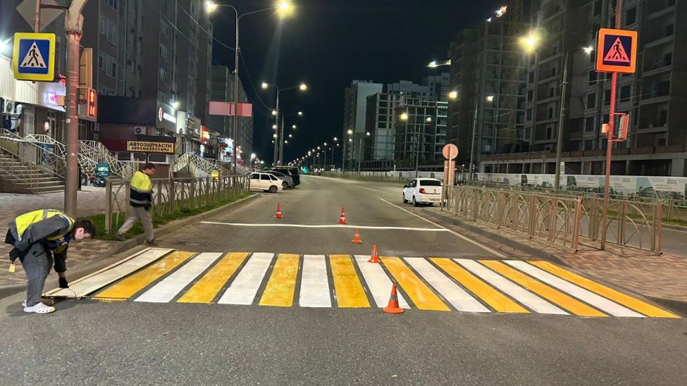 В Ставрополе обновили более 40 тысяч квадратных метров дорожной разметки