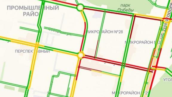 На дорогах Ставрополя зафиксированы большие пробки