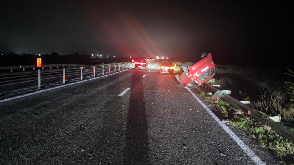 В Андроповском округе пьяный водитель пострадал из-за опрокидывания машины