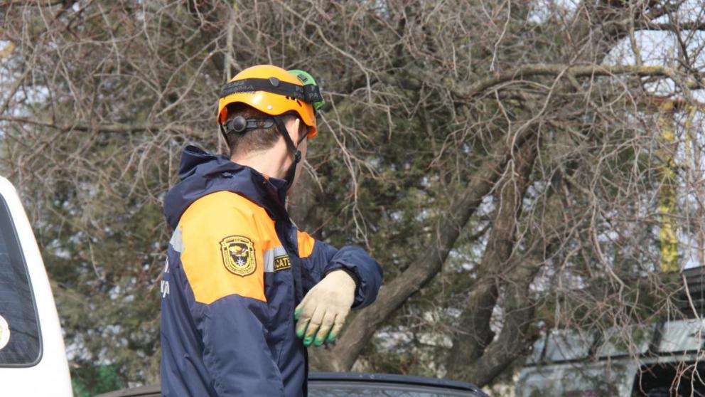 Поваленные ураганом деревья убирают в Левокумском районе