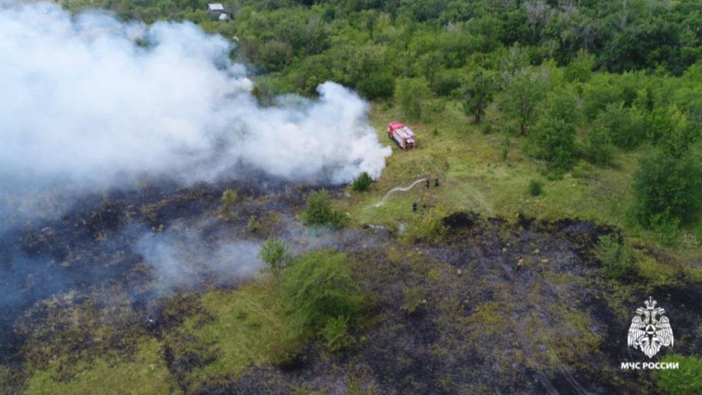 В хуторе Ташла на пожар вылетел расчёт беспилотной авиации