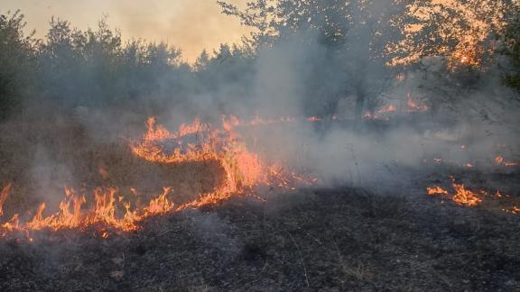 На Ставрополье потушили пожар возле кладбища в селе Сенгилеевском