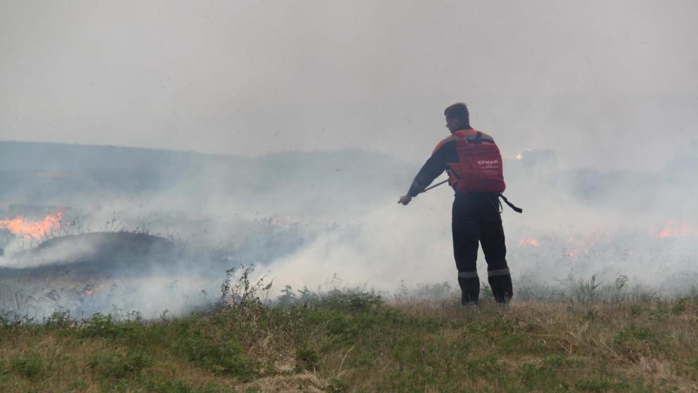 40 га сельхозугодий 13 часов горели около станицы Темнолесской