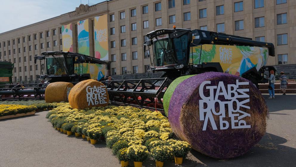 В Ставрополе из тысячи хризантем создали флаг края