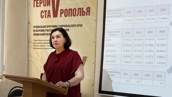 Министр финансов края прочла лекцию для участников программы «Герои Ставрополья»