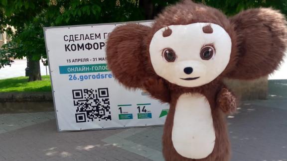 В Кисловодске Чебурашка призывает принять участие в голосовании​ за объекты благоустройства 