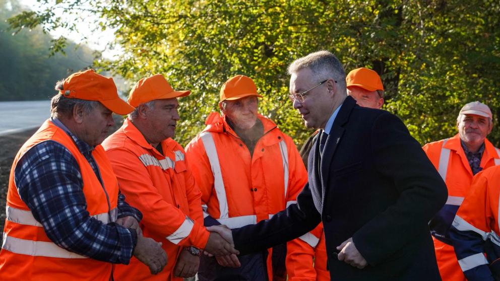 Губернатор Владимиров открыл обновлённый участок дороги Георгиевск – Новопавловск