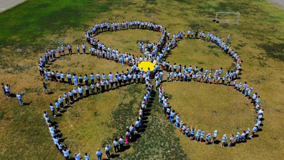 В Предгорном округе 8 июля добровольцы собрали большую ромашку
