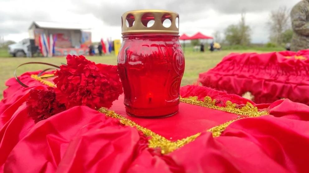 В Курском округе Ставрополья перезахоронили останки погибших воинов 