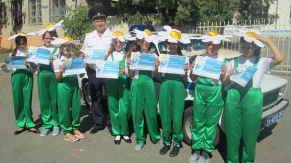 Живые ромашки на улицах Пятигорска поддержали всероссийскую акцию «Дорога - символ жизни!»