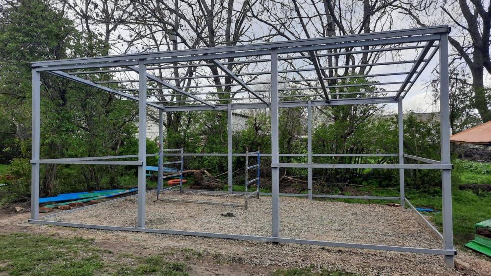 Детскую игровую площадку строят в селе Султан на Ставрополье