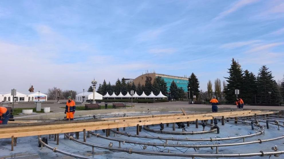 В Ставрополе начали монтаж зимних фонтанов
