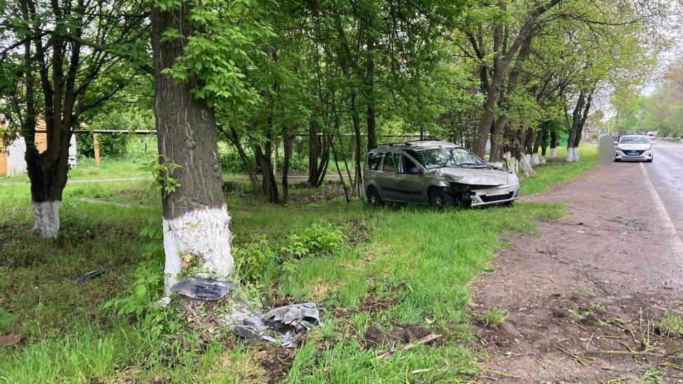 В Будённовском округе машина врезалась в дерево