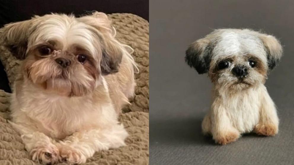 Уменьшенную копию погибшей собаки американского парня создала ставропольская мастерица