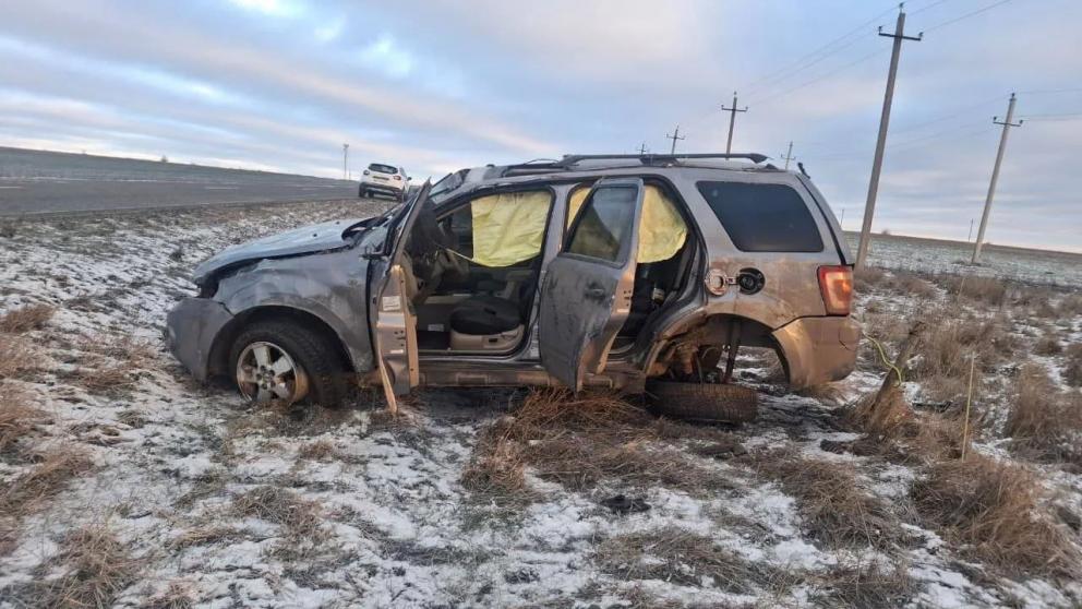 В Александровском округе водитель погиб при опрокидывании машины