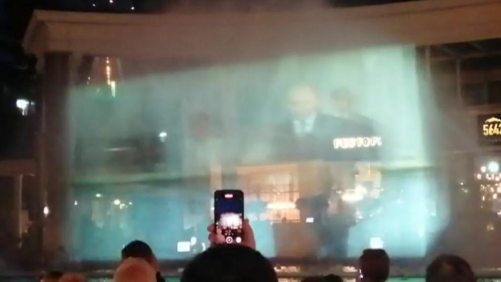 В Кисловодске выступление Президента РФ прозвучало на фоне цветомузыкального фонтана