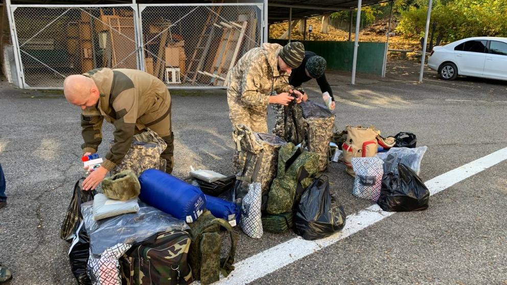 В Предгорье проводили очередную группу мобилизованных