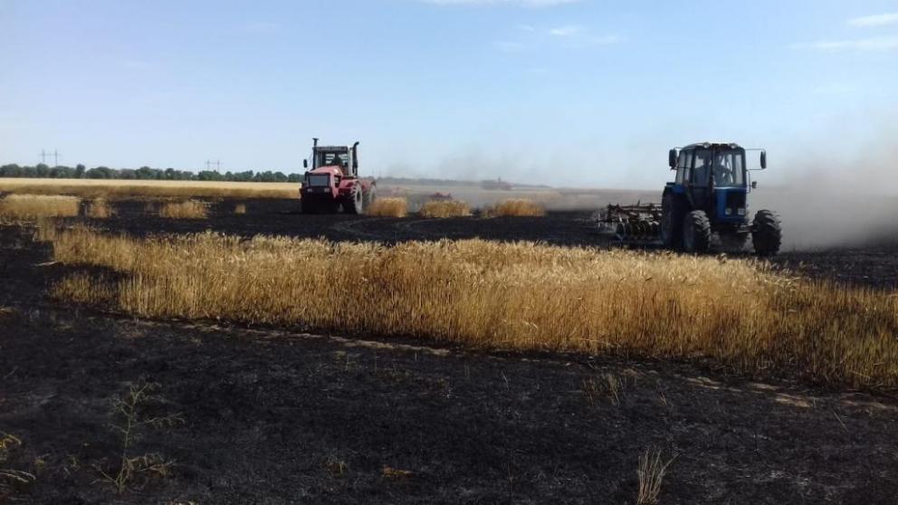 На Ставрополье горят поля со злаковыми культурами