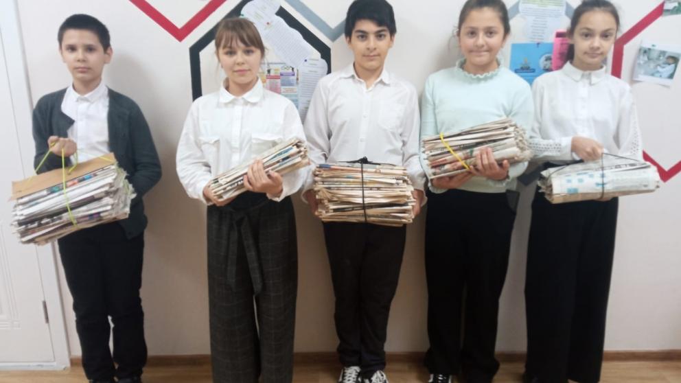 Юные экологи Новоалександровского округа собрали две тонны макулатуры