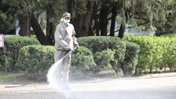 На Ставрополье провели дезинфекцию площадки первой репетиции парада Победы