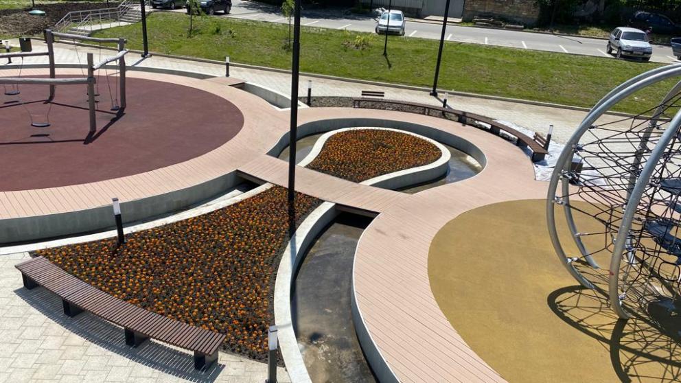 Тысячи цветов высадили у Комсомольского пруда в Ставрополе