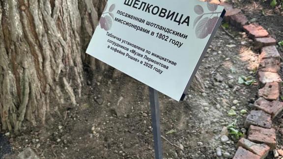 В посёлке Иноземцево установили табличку у дерева, посаженного шотландскими миссионерами