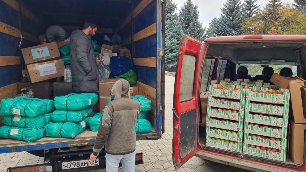 Военнослужащим на передовую передали гуманитарную помощь из Предгорного округа